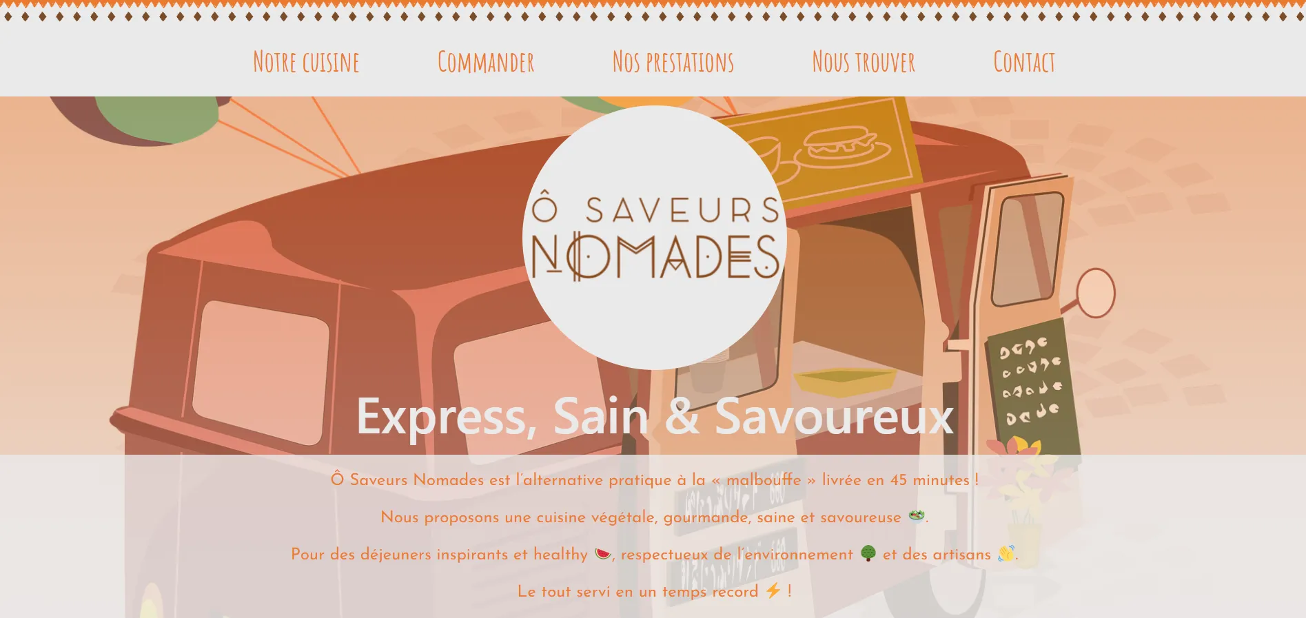 Capture d'écran : Ô Saveurs Nomades
